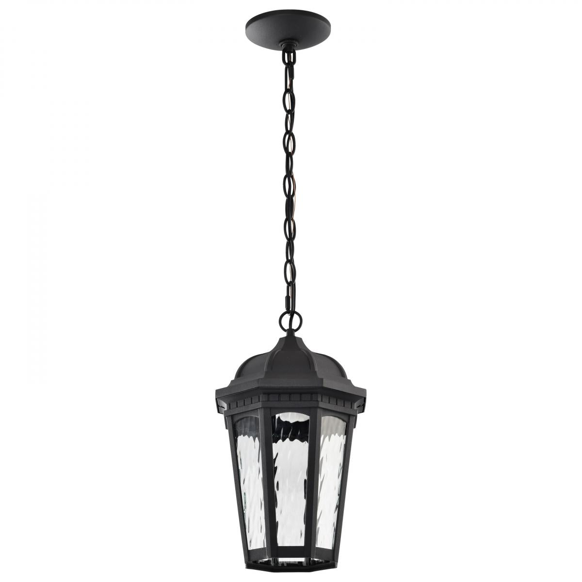 East River Collection - 1 Light Outdoor Hanging Fixture - LED - SMART - Starfish RGBTW - CCT Selectable - Matte Black - Clear Water Glass - Satco 62-5944