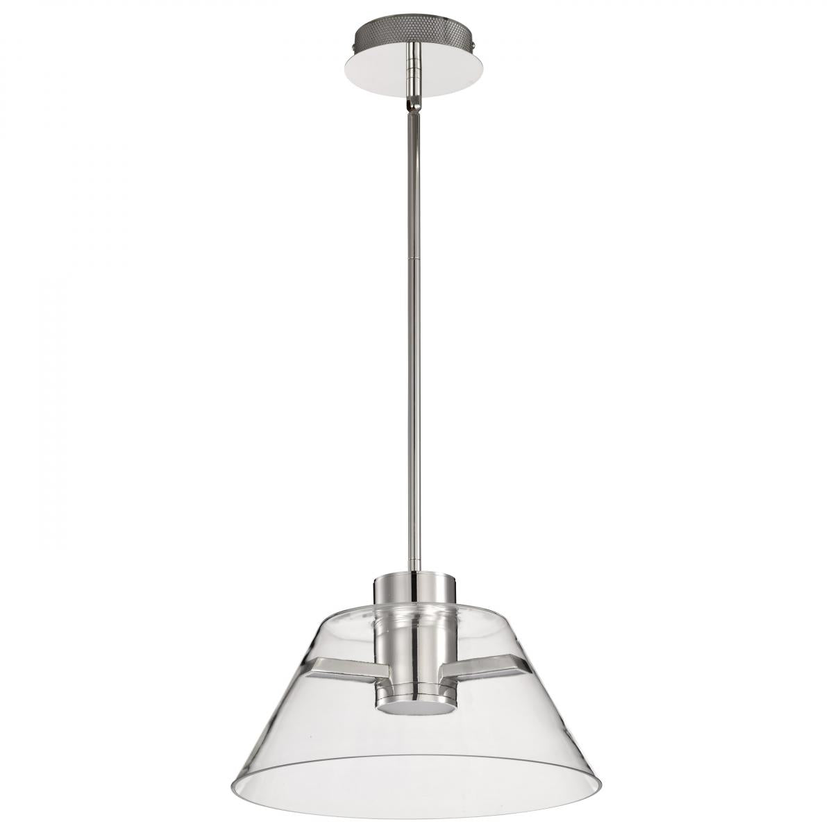 Edmond - 14 Inch LED Pendant - Polished Nickel with Clear Glass - Satco 62-2051
