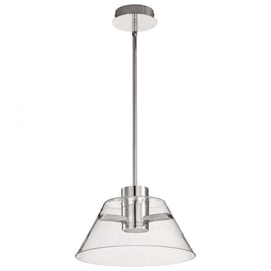 Edmond - 14 Inch LED Pendant - Polished Nickel with Clear Glass - Satco 62-2051