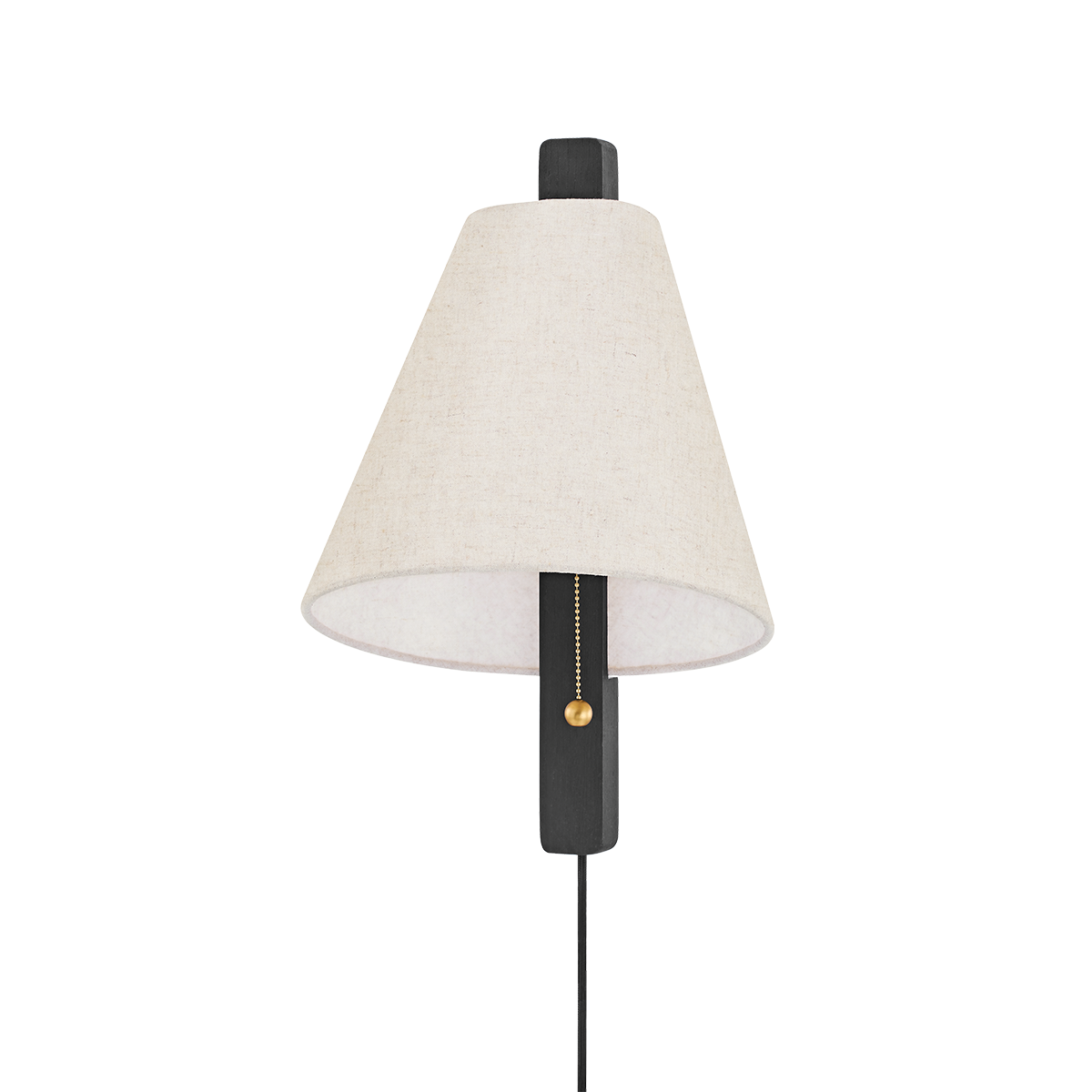 Ellen Plug-In Sconce - Aged Brass/Wood Charred Ash - Mitzi HL636201-AGB/WCA