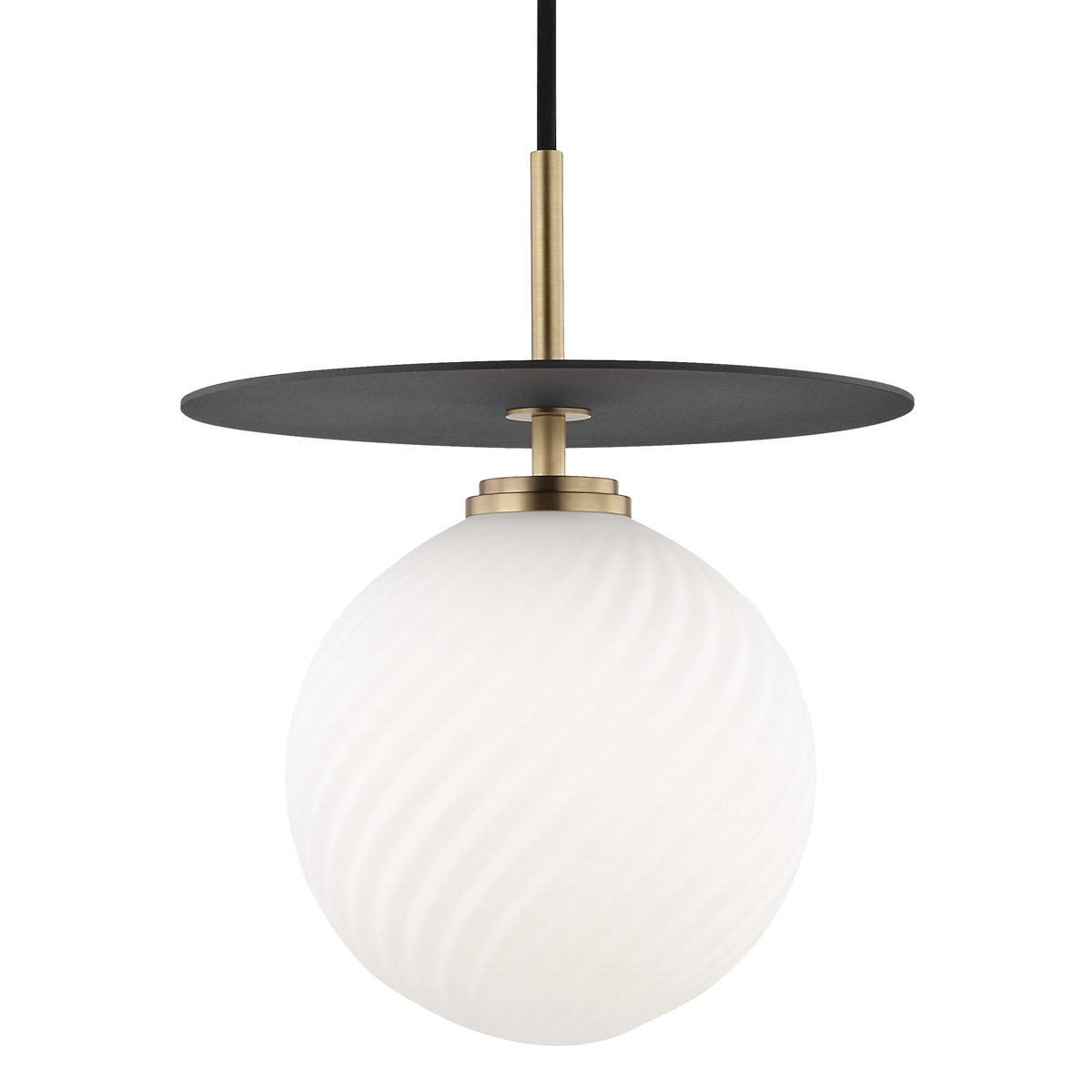 Ellis Large Pendant - 1-Light - Aged Brass/Black - Mitzi H200701L-AGB/BK