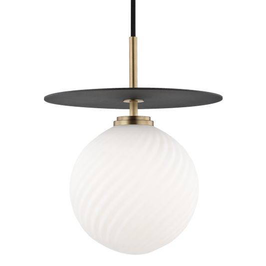 Ellis Large Pendant - 1-Light - Aged Brass/Black - Mitzi H200701L-AGB/BK