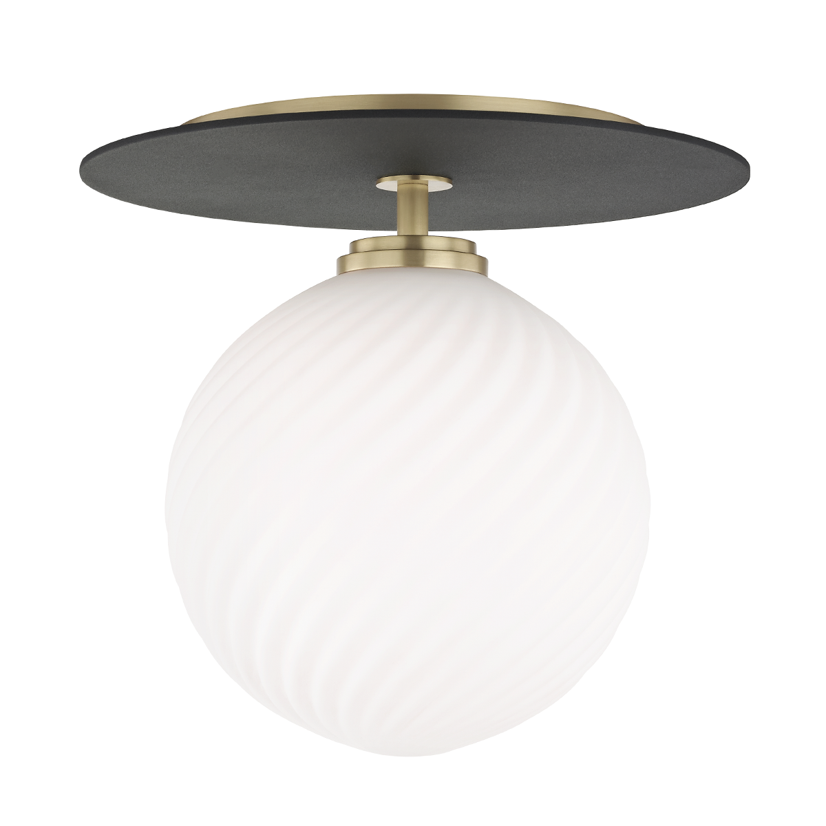 Ellis Semi Flush - 1-Light - Aged Brass/Black - Mitzi H200501L-AGB/BK