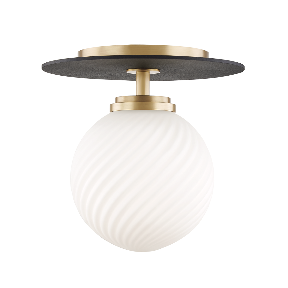 Ellis Semi Flush - 1-Light - Aged Brass/Black - Mitzi H200501S-AGB/BK