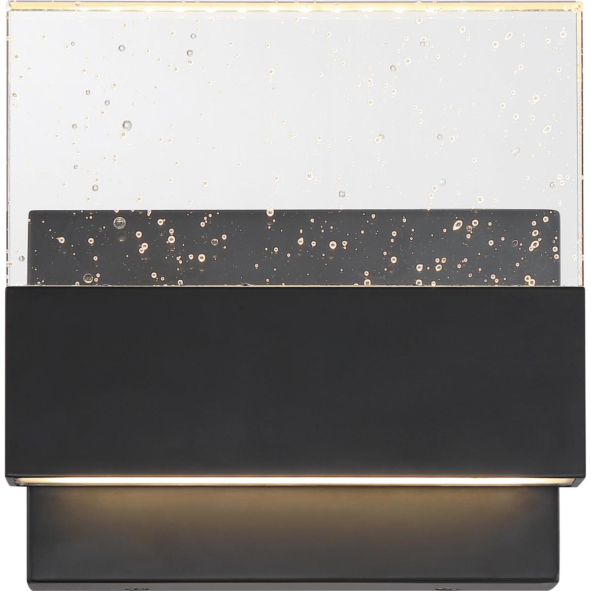 Ellusion - LED Medium Wall Sconce - with Seeded Glass - Matte Black Finish - Satco 62-1512