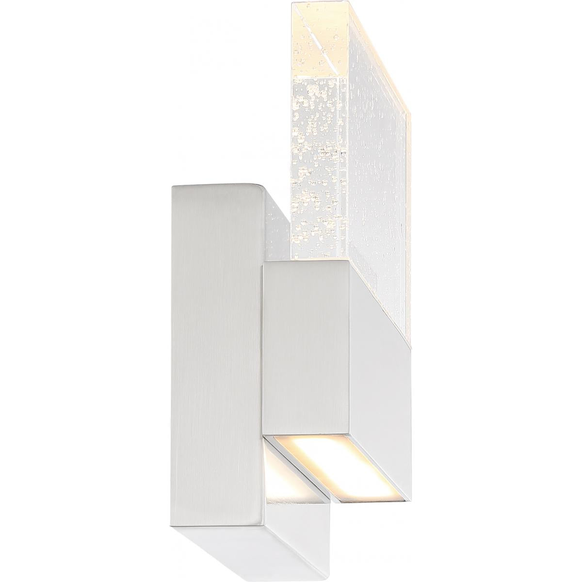 Ellusion - LED Medium Wall Sconce - with Seeded Glass - Polished Nickel Finish - Satco 62-1502