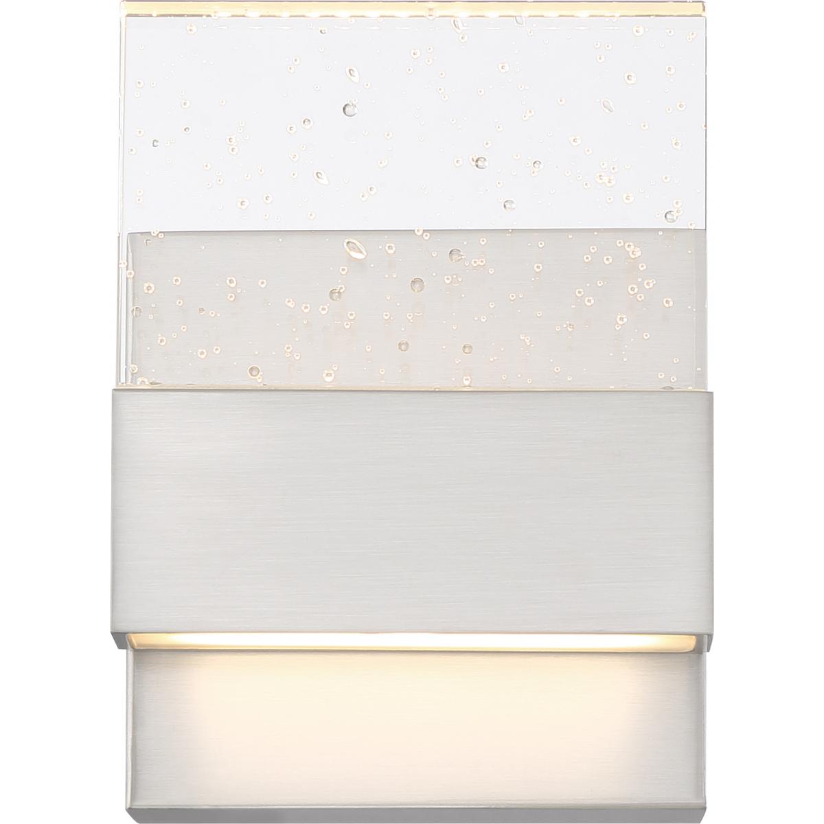 Ellusion - LED Small Wall Sconce - with Seeded Glass - Polished Nickel Finish - Satco 62-1501