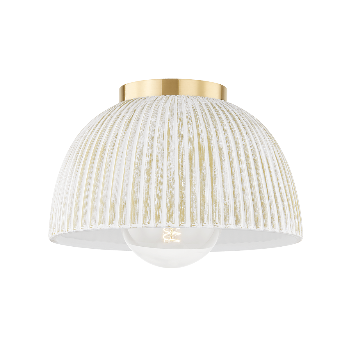 Eloise Flush Mount - 1-Light - Aged Brass - Mitzi H750501-AGB/CWW