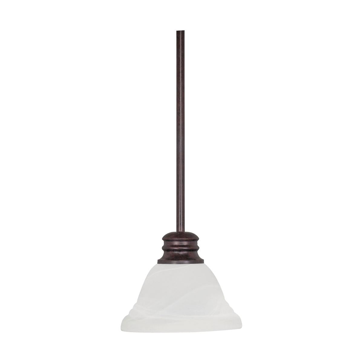 Empire - 1 Light 7" Mini Pendant with Alabaster Glass - Old Bronze Finish - Satco 60-366