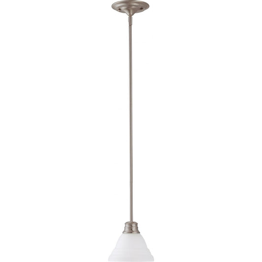 Empire - 1 Light 7" Mini Pendant with Frosted White Glass - Brushed Nickel Finish - Satco 60-3257