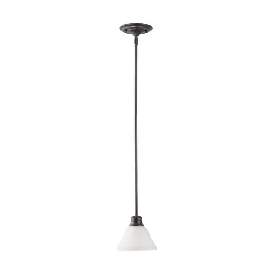 Empire - 1 Light 7" Mini Pendant with Frosted White Glass - Mahogany Bronze Finish - Satco 60-3172
