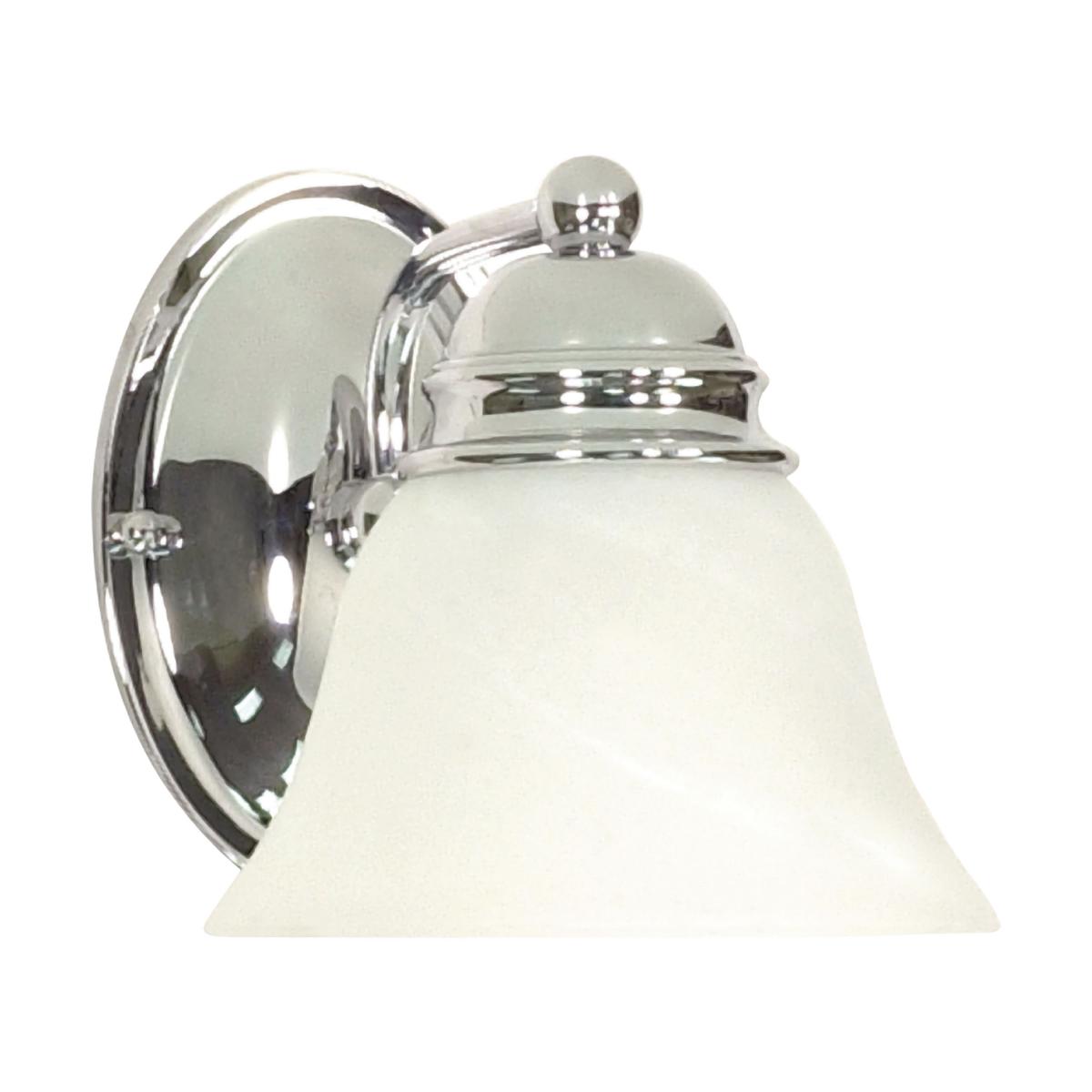 Empire - 1 Light 7" Vanity with Alabaster Glass - Polished Chrome Finish - Satco 60-336