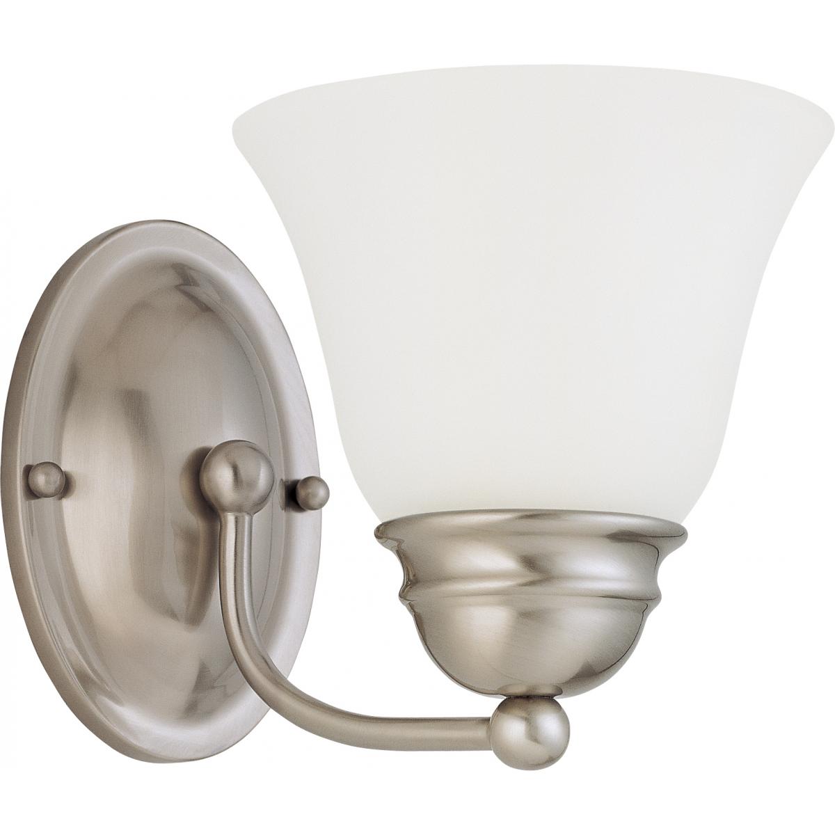 Empire - 1 Light 7" Vanity with Frosted White Glass - Brushed Nickel Finish - Satco 60-3264