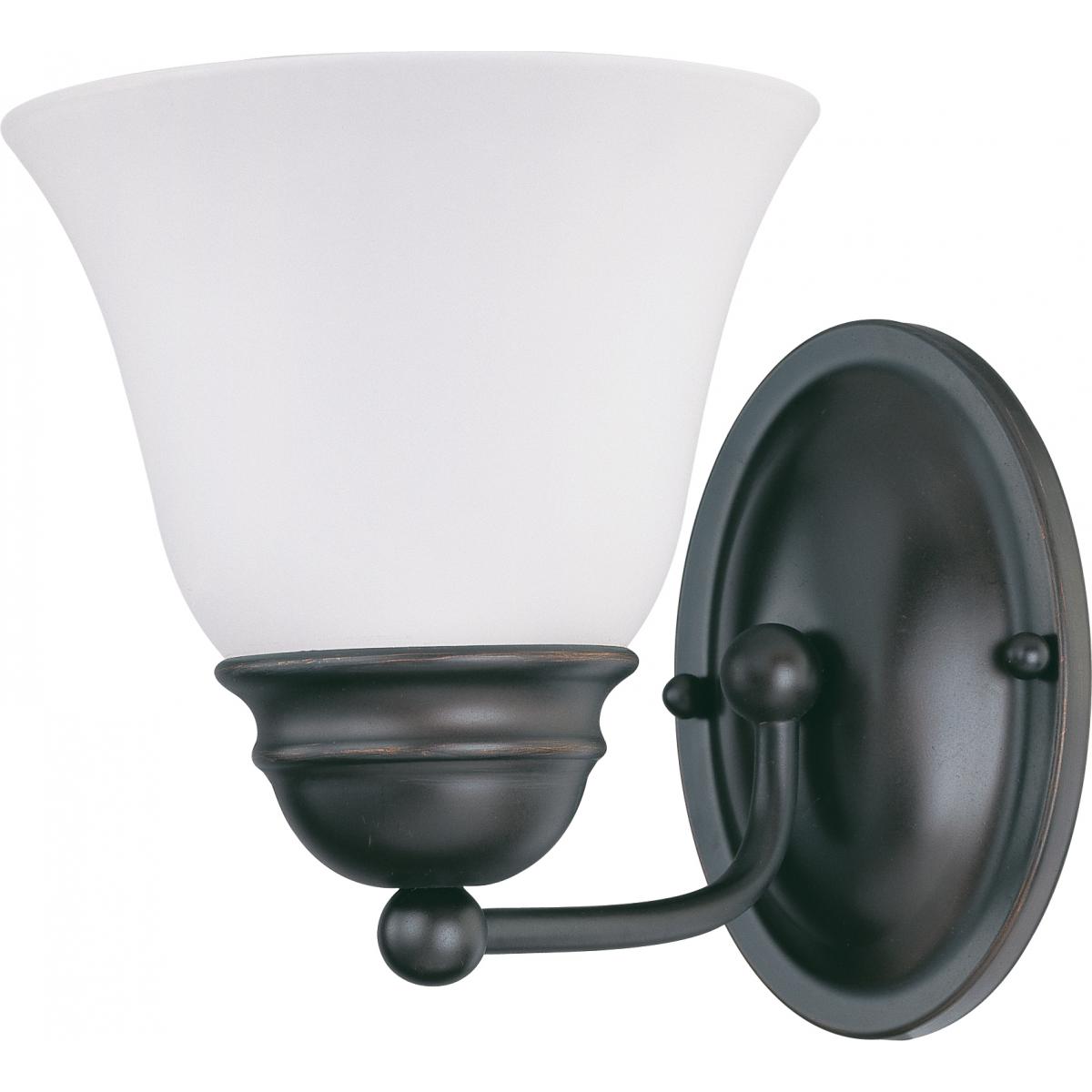 Empire - 1 Light 7" Vanity with Frosted White Glass - Color retail packaging - Satco 60-6085