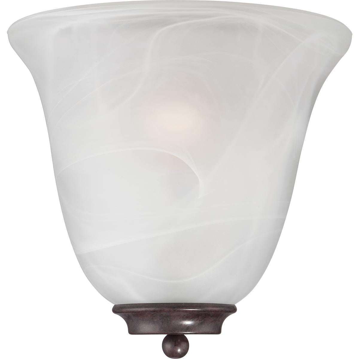 Empire - 1 Light Wall Sconce with Alabaster Glass - Old Bronze Finish - Satco 60-5374