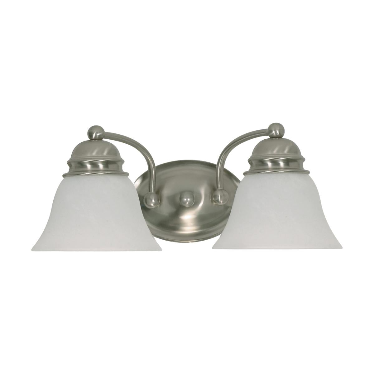 Empire - 2 Light 15" Vanity with Alabaster Glass - Brushed Nickel Finish - Satco 60-341