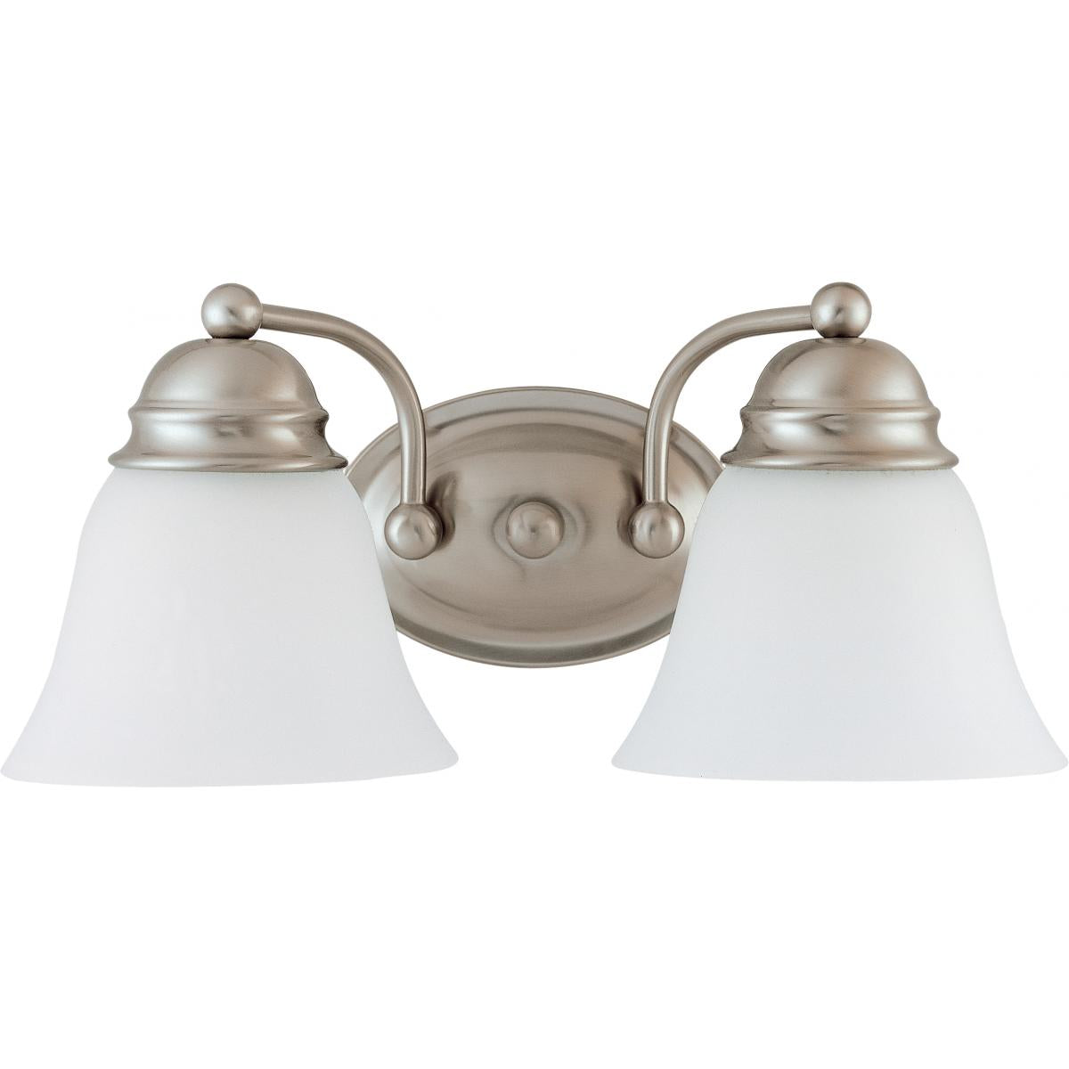 Empire - 2 Light 15" Vanity with Frosted White Glass - Brushed Nickel Finish - Satco 60-3265
