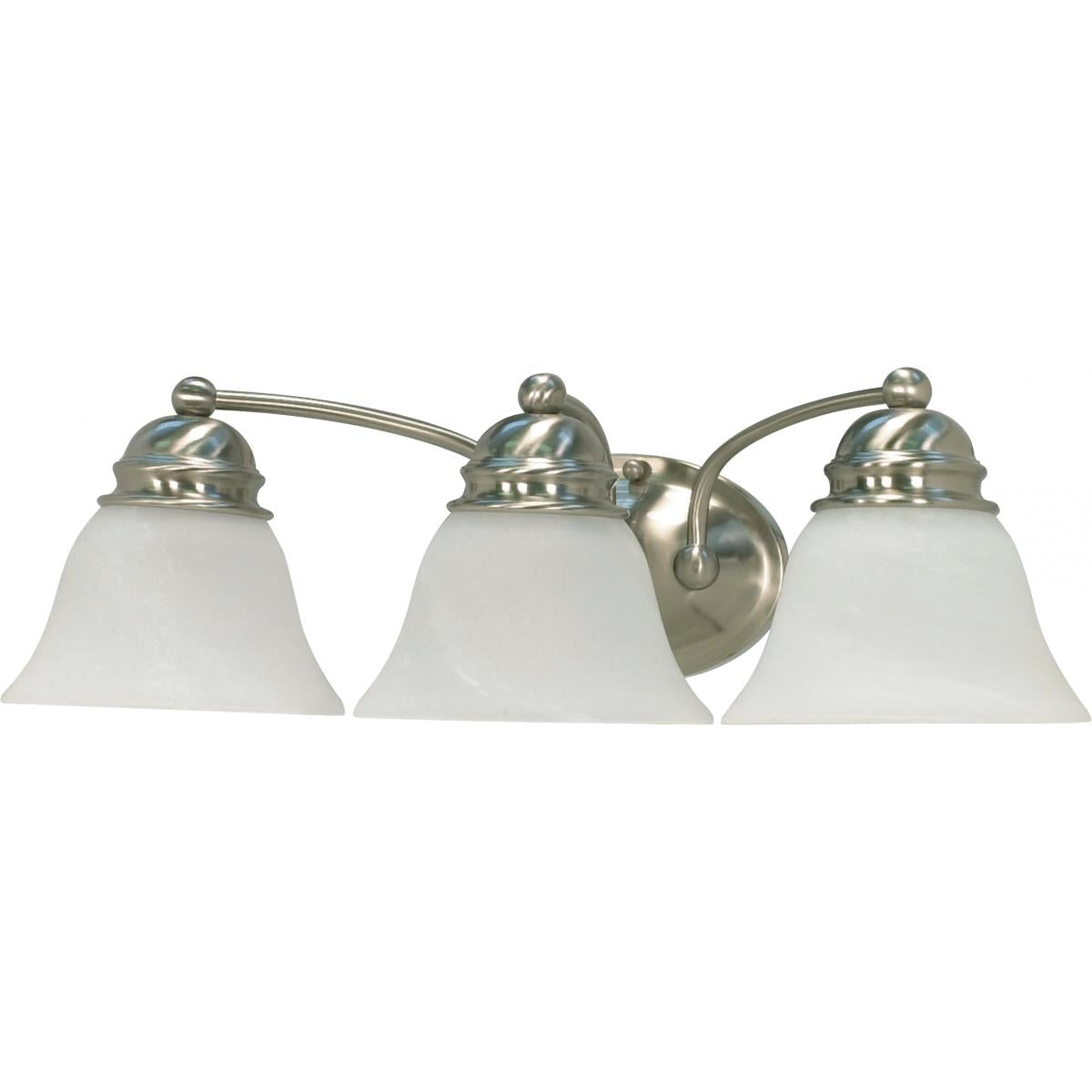 Empire - 3 Light - 21" - Vanity - with Alabaster Glass Bell Shades - Color retail packaging - Satco 60-6079