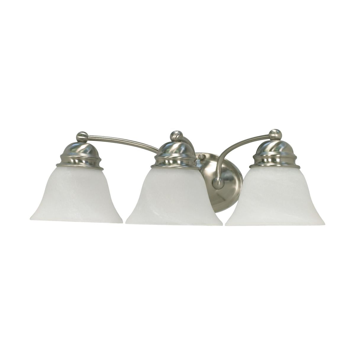 Empire - 3 Light 21" Vanity with Alabaster Glass - Brushed Nickel Finish - Satco 60-342