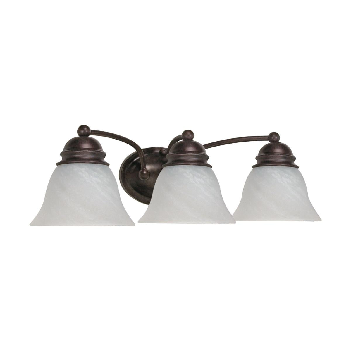 Empire - 3 Light 21" Vanity with Alabaster Glass - Old Bronze Finish - Satco 60-346