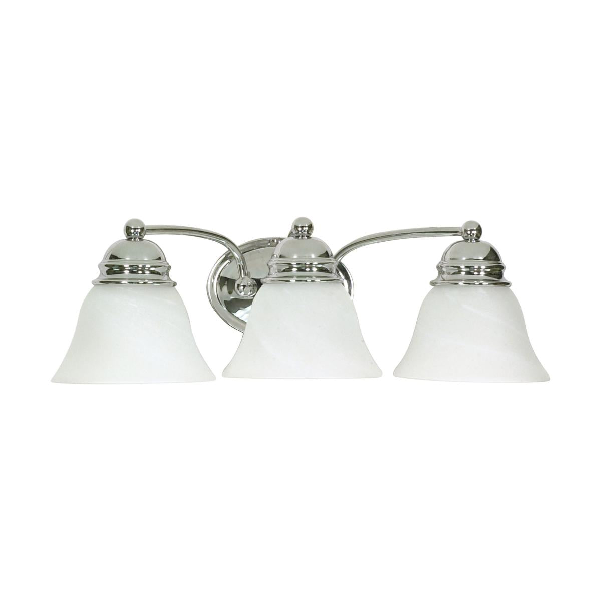 Empire - 3 Light 21" Vanity with Alabaster Glass - Polished Chrome Finish - Satco 60-338