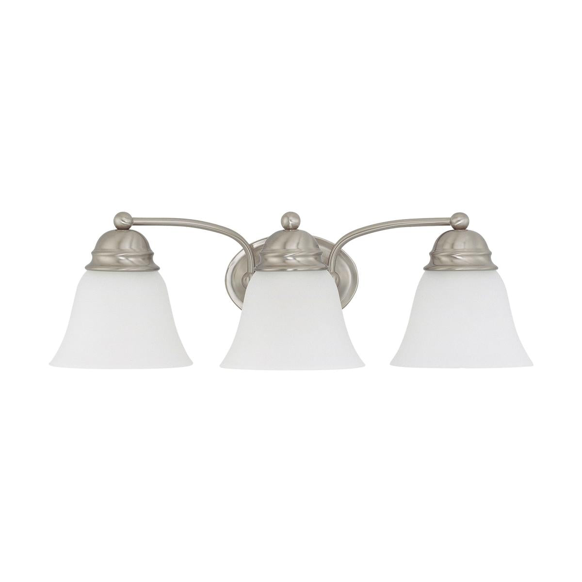Empire - 3 Light 21" Vanity with Frosted White Glass - Brushed Nickel Finish - Satco 60-3266
