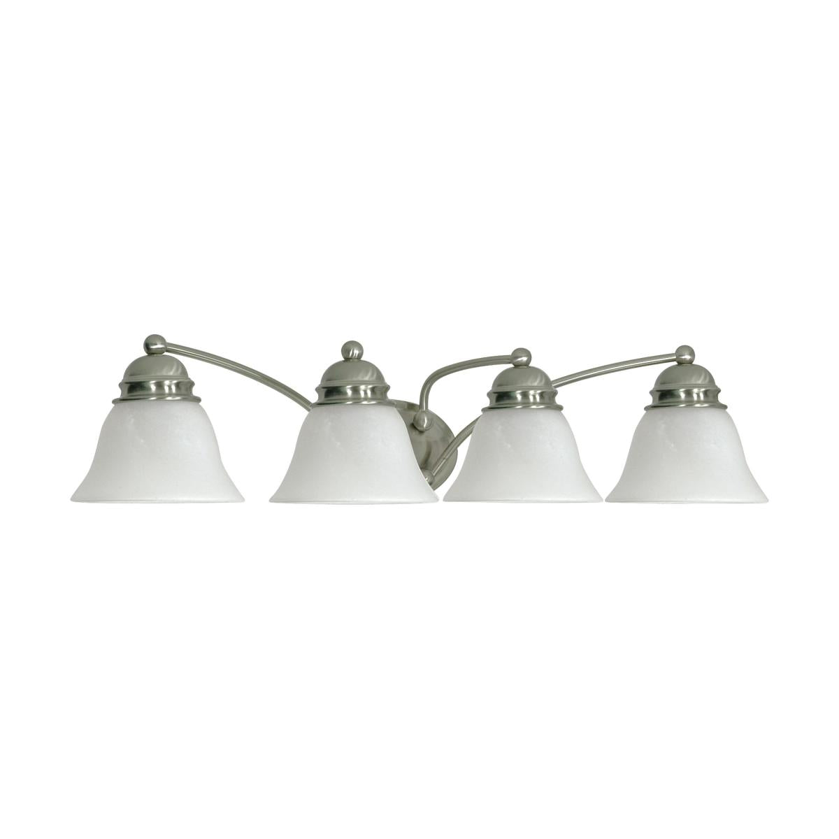 Empire - 4 Light 29" Vanity with Alabaster Glass - Brushed Nickel Finish - Satco 60-343