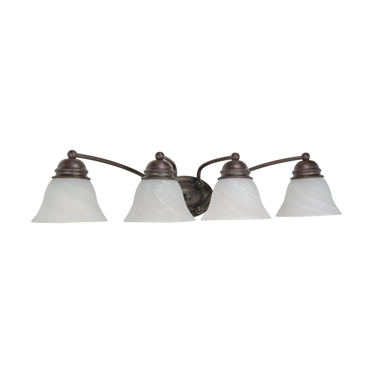 Empire - 4 Light 29" Vanity with Alabaster Glass - Old Bronze Finish - Satco 60-347