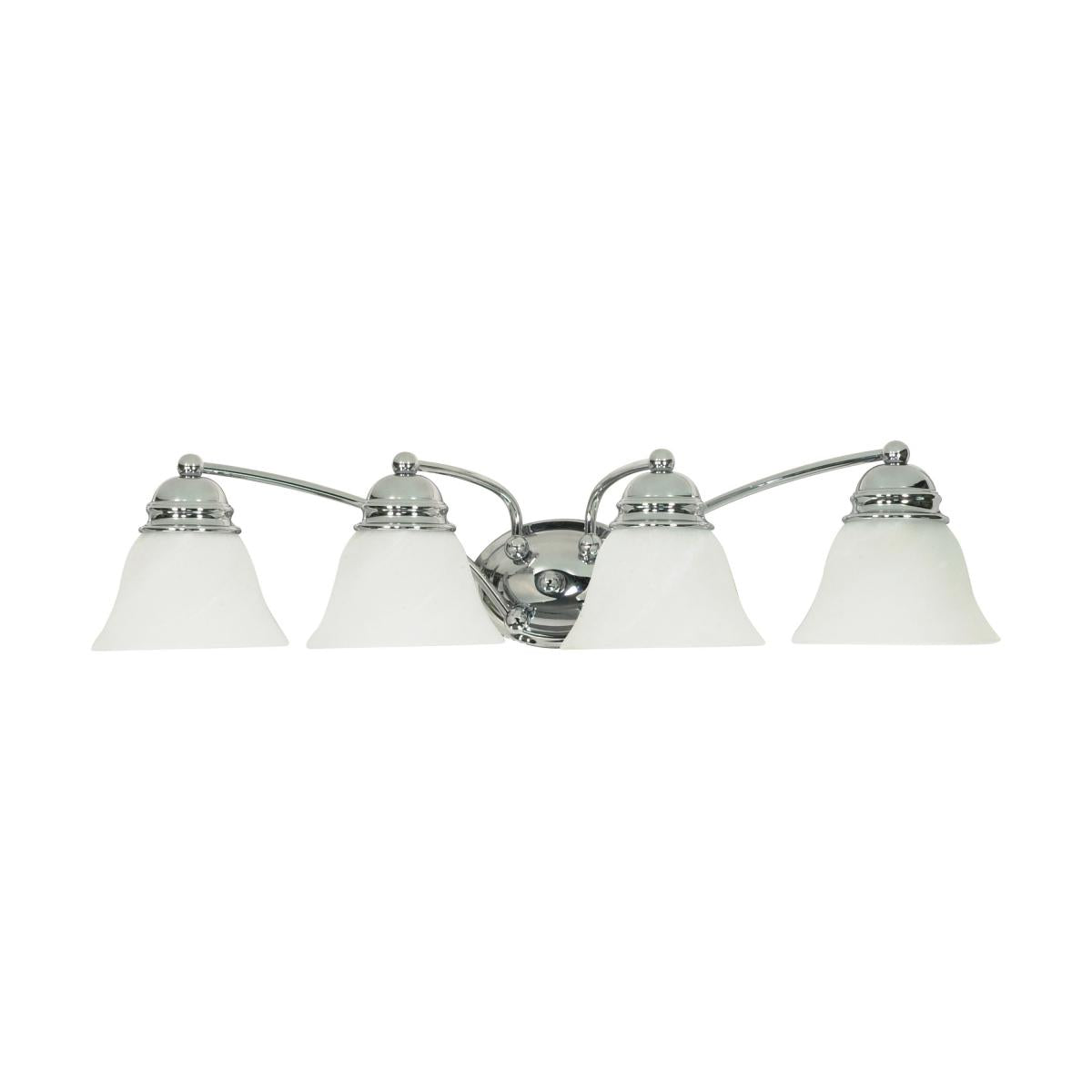 Empire - 4 Light 29" Vanity with Alabaster Glass - Polished Chrome Finish - Satco 60-339