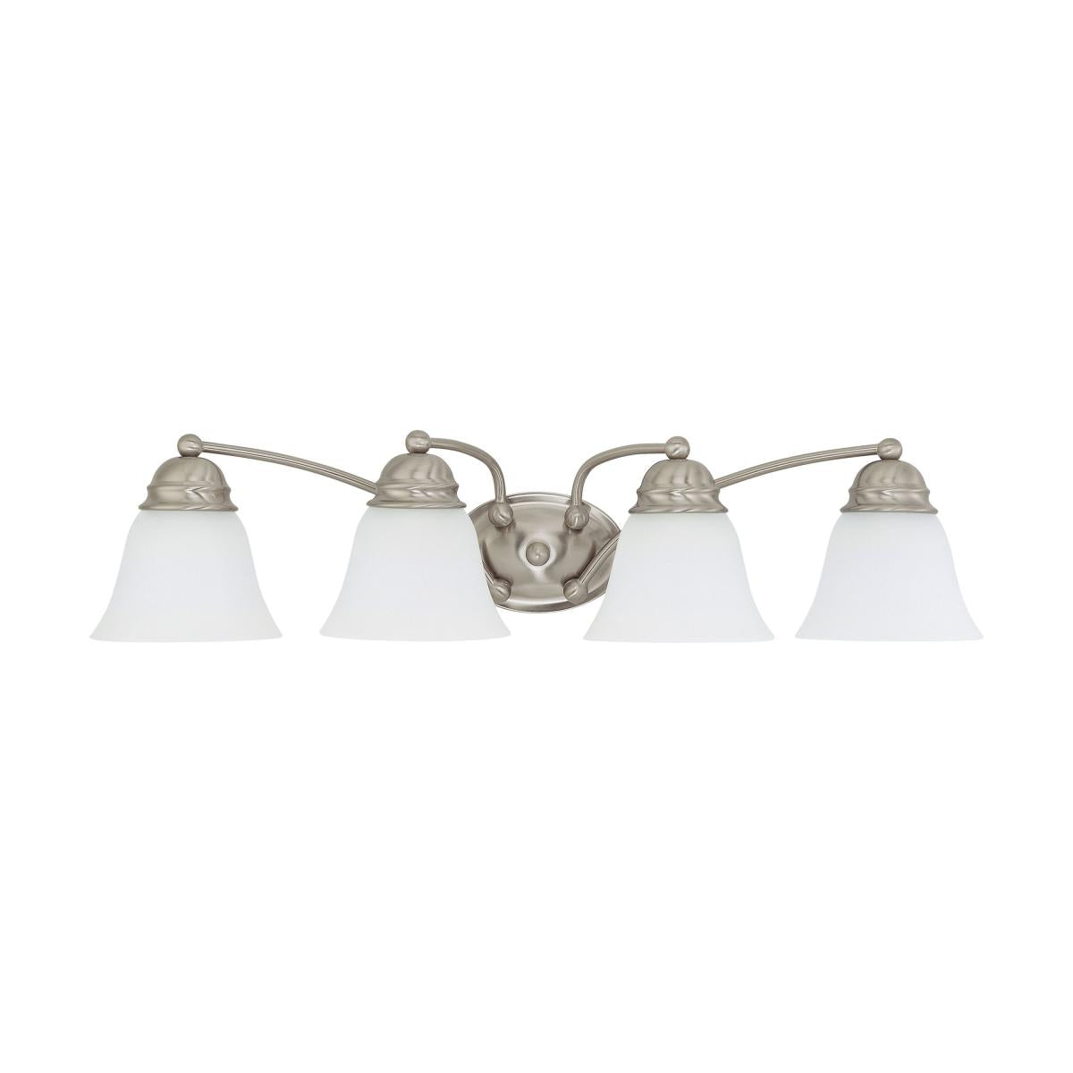 Empire - 4 Light 29" Vanity with Frosted White Glass - Brushed Nickel Finish - Satco 60-3277