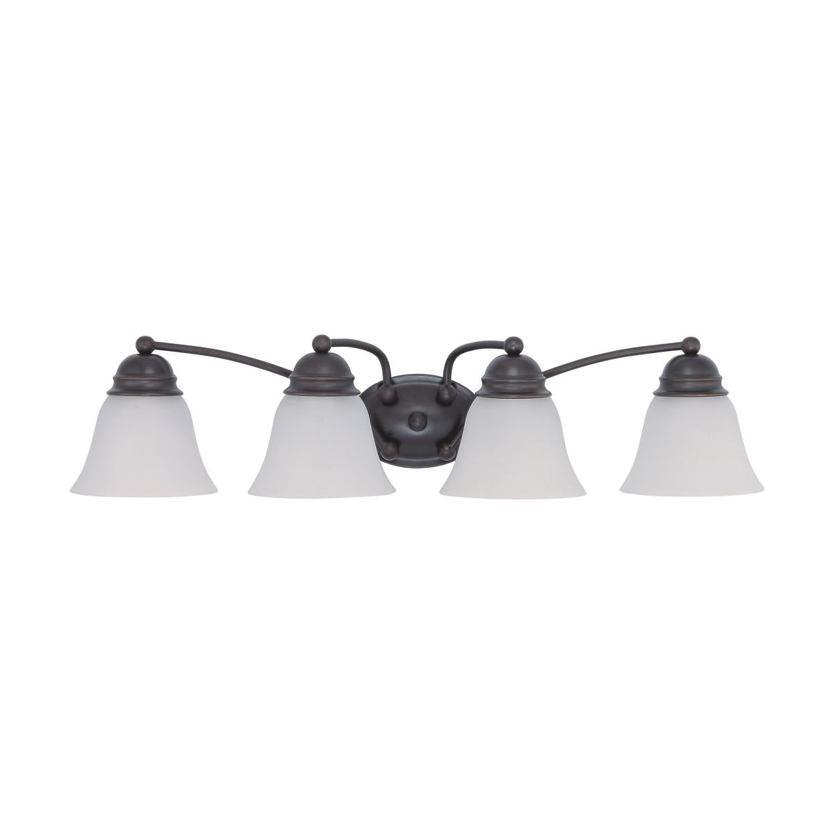 Empire - 4 Light 29" Vanity with Frosted White Glass - Mahogany Bronze Finish - Satco 60-3168