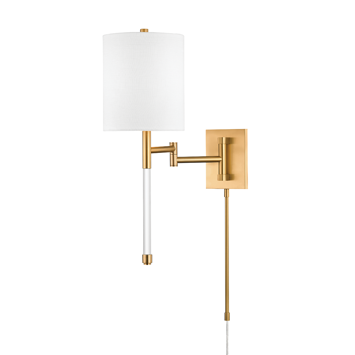 Englewood Plug-In Sconce - Aged Brass by Hudson Valley Lighting