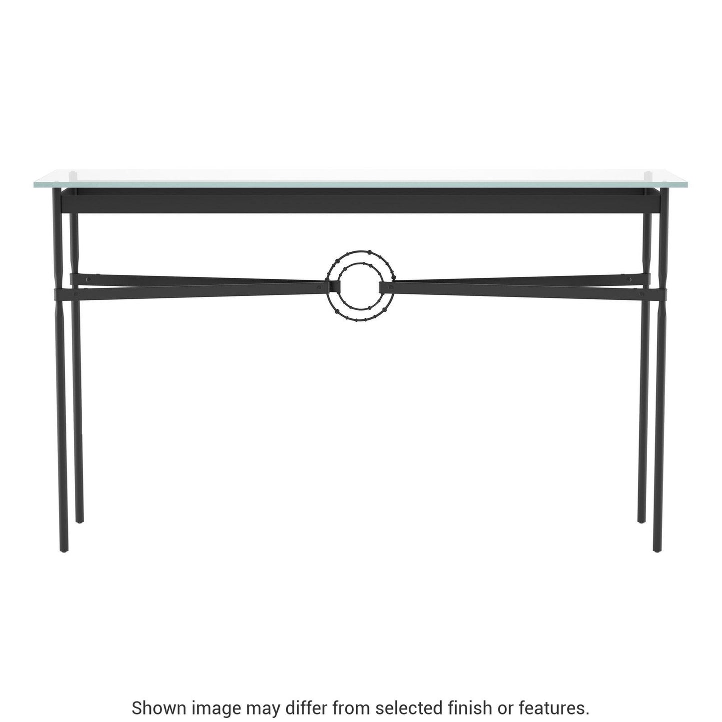 Equus Console Table - Black - Leather Black Accent by Hubbardton Forge