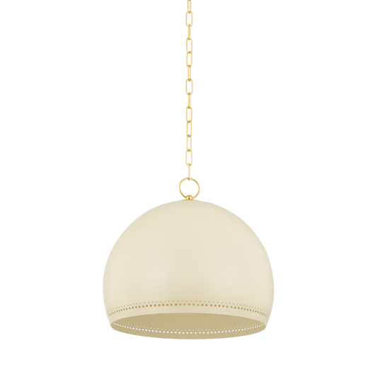 Etna Large Pendant - 1-Light - Aged Brass/Soft Cream - Mitzi H834701L-AGB/SCR
