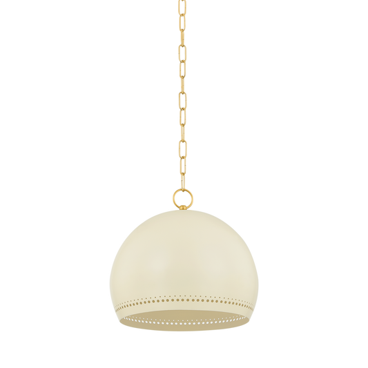 Etna Small Pendant - 1-Light - Aged Brass/Soft Cream - Mitzi H834701S-AGB/SCR