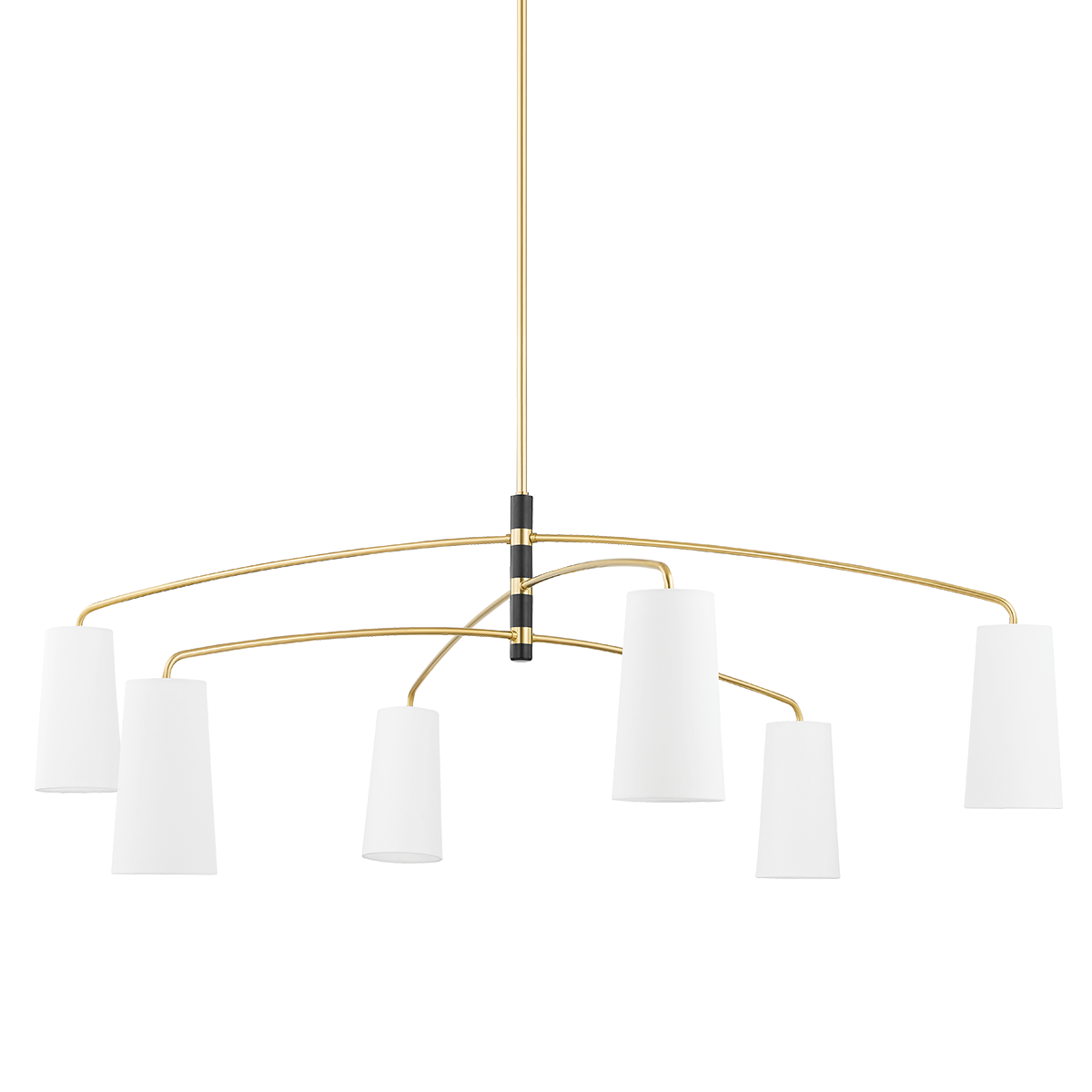 Evelyn Chandelier - 6-Light - Aged Brass/Soft Black - Mitzi H612806-AGB/SBK