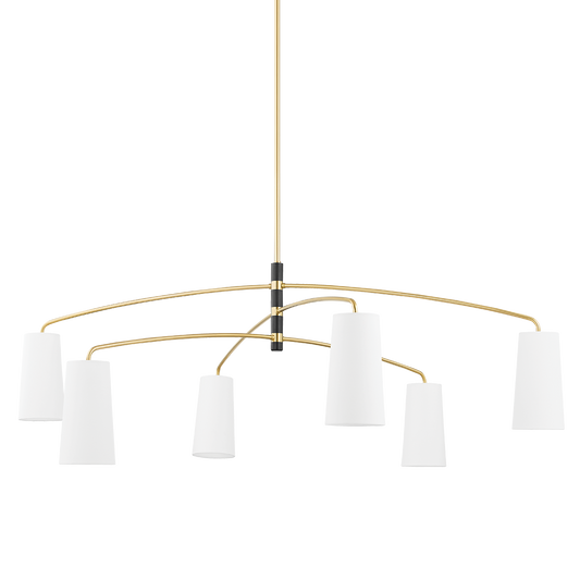 Evelyn Chandelier - 6-Light - Aged Brass/Soft Black - Mitzi H612806-AGB/SBK