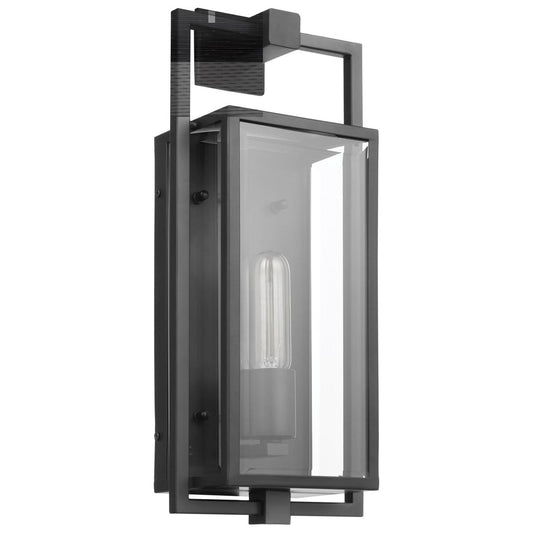 Exhibit - 1 Light - Medium Wall Lantern - Matte Black Finish with Clear Beveled Glass - Satco 60-7544