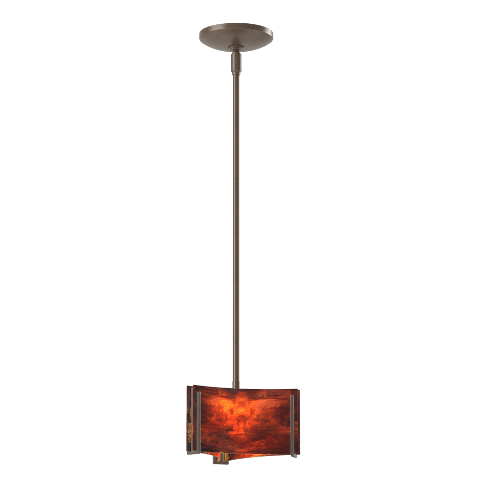 Exos Delta Mini Pendant - Bronze - Topaz Glass by Hubbardton Forge