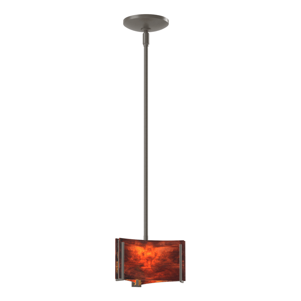 Exos Delta Mini Pendant - Dark Smoke - Topaz Glass by Hubbardton Forge