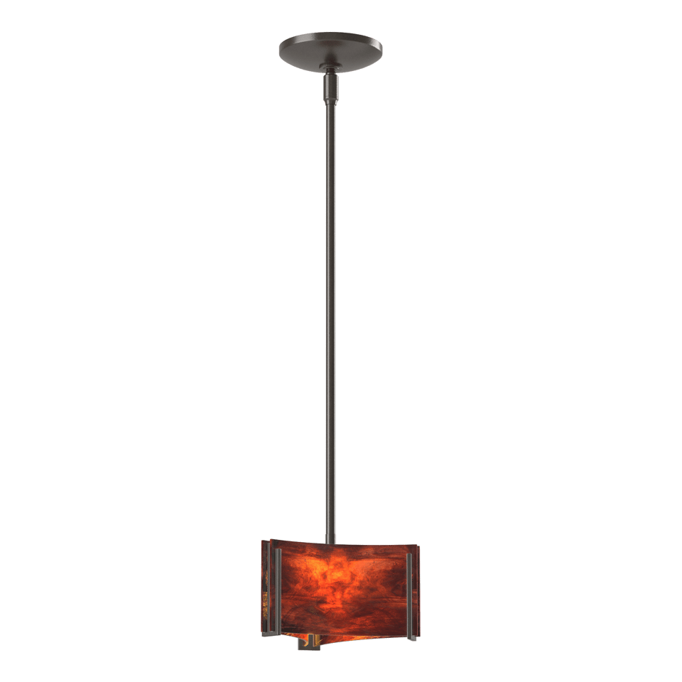 Exos Delta Mini Pendant - Oil Rubbed Bronze - Topaz Glass by Hubbardton Forge