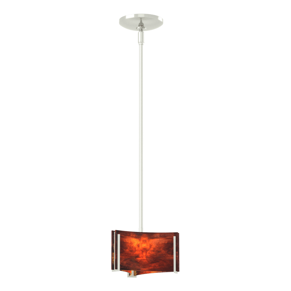 Exos Delta Mini Pendant - Sterling - Topaz Glass by Hubbardton Forge
