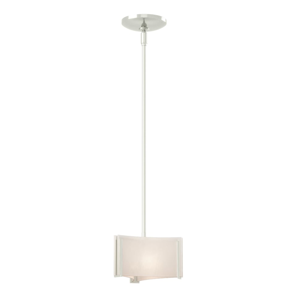Exos Delta Mini Pendant - Sterling - White Art Glass by Hubbardton Forge