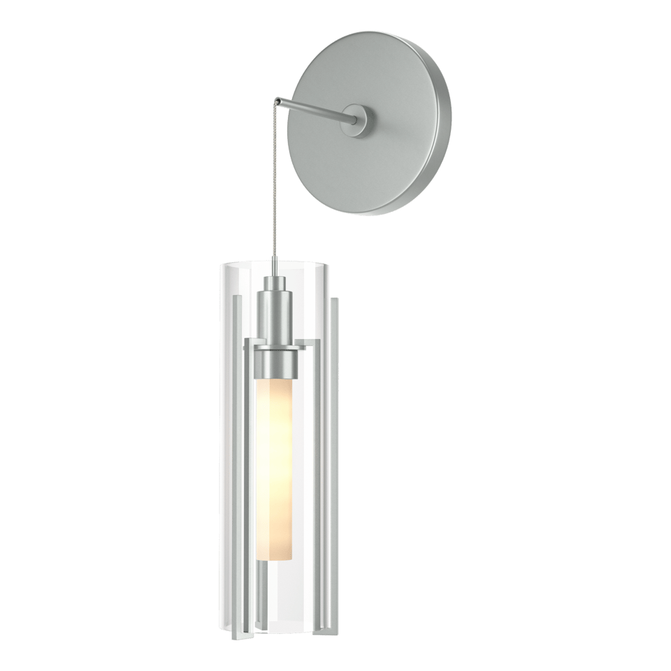 Exos Glass Mini Low Voltage Sconce - Vintage Platinum - Clear Glass by Hubbardton Forge