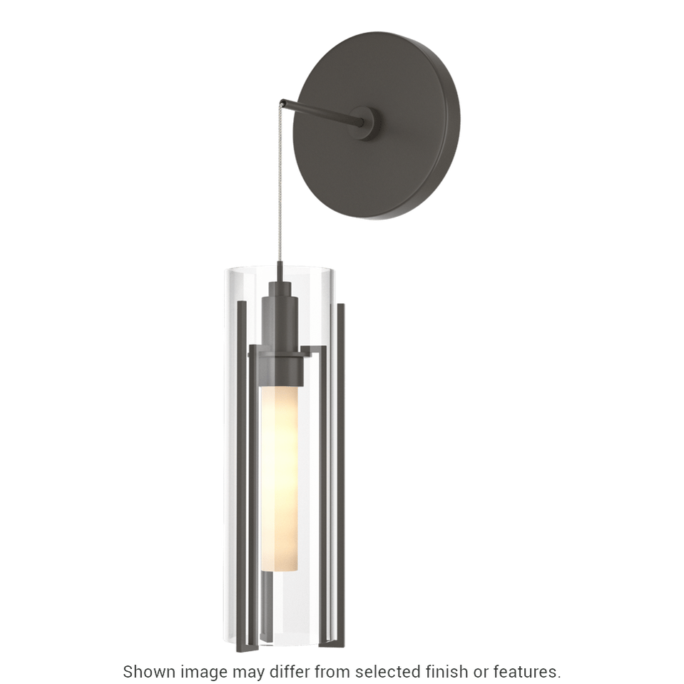 Exos Glass Mini Low Voltage Sconce - White - Clear Glass by Hubbardton Forge