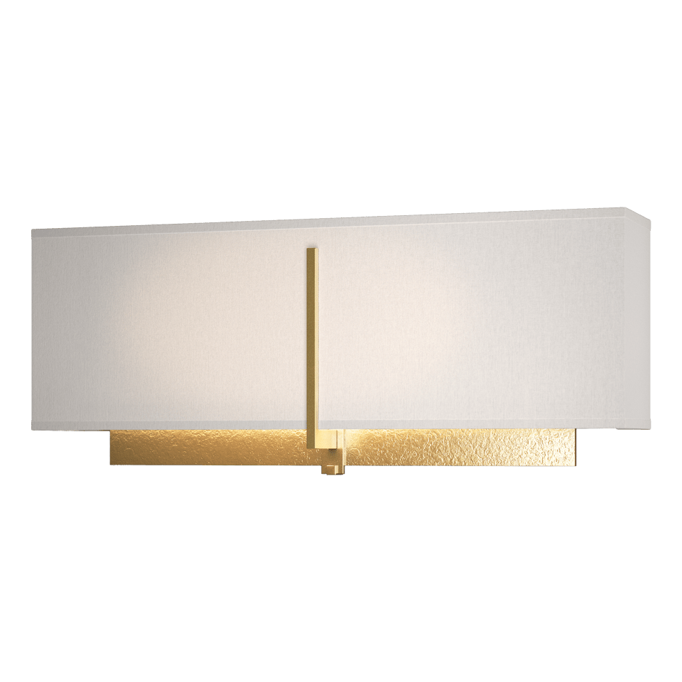 Exos Rectangular Sconce - Modern Brass - Flax Shade by Hubbardton Forge