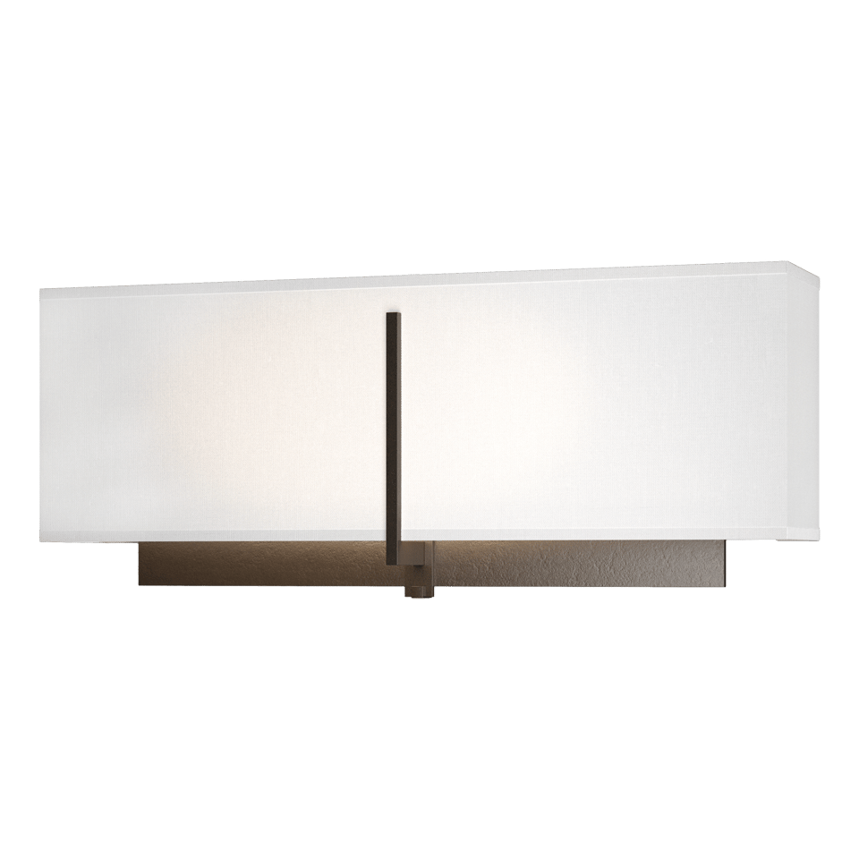 Exos Rectangular Sconce - Oil Rubbed Bronze - Natural Anna Shade by Hubbardton Forge