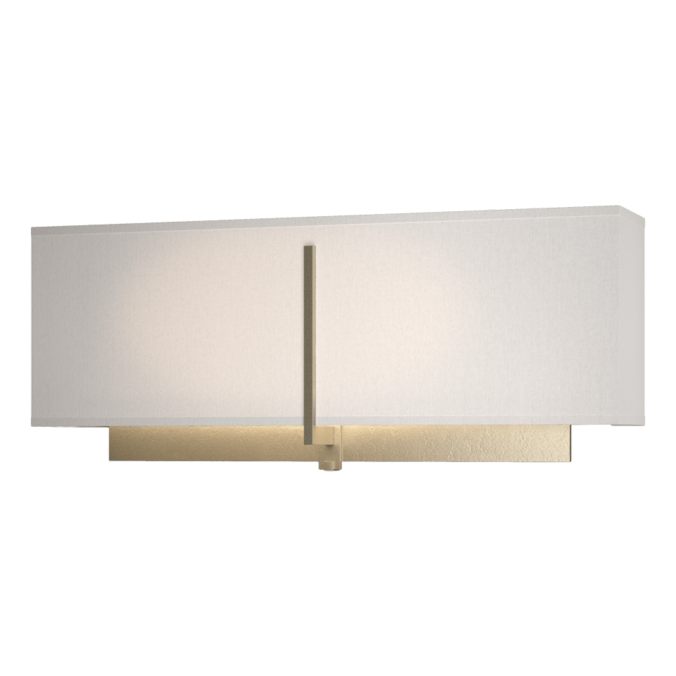 Exos Rectangular Sconce - Soft Gold - Flax Shade by Hubbardton Forge