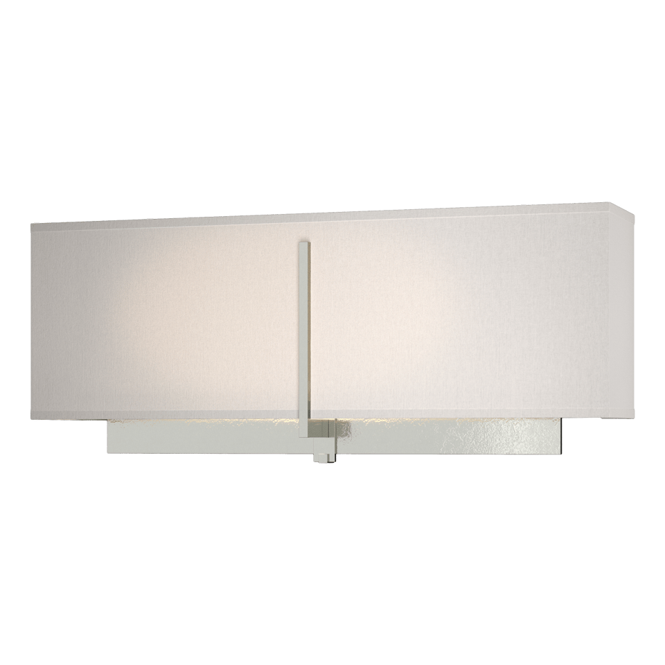 Exos Rectangular Sconce - Sterling - Flax Shade by Hubbardton Forge