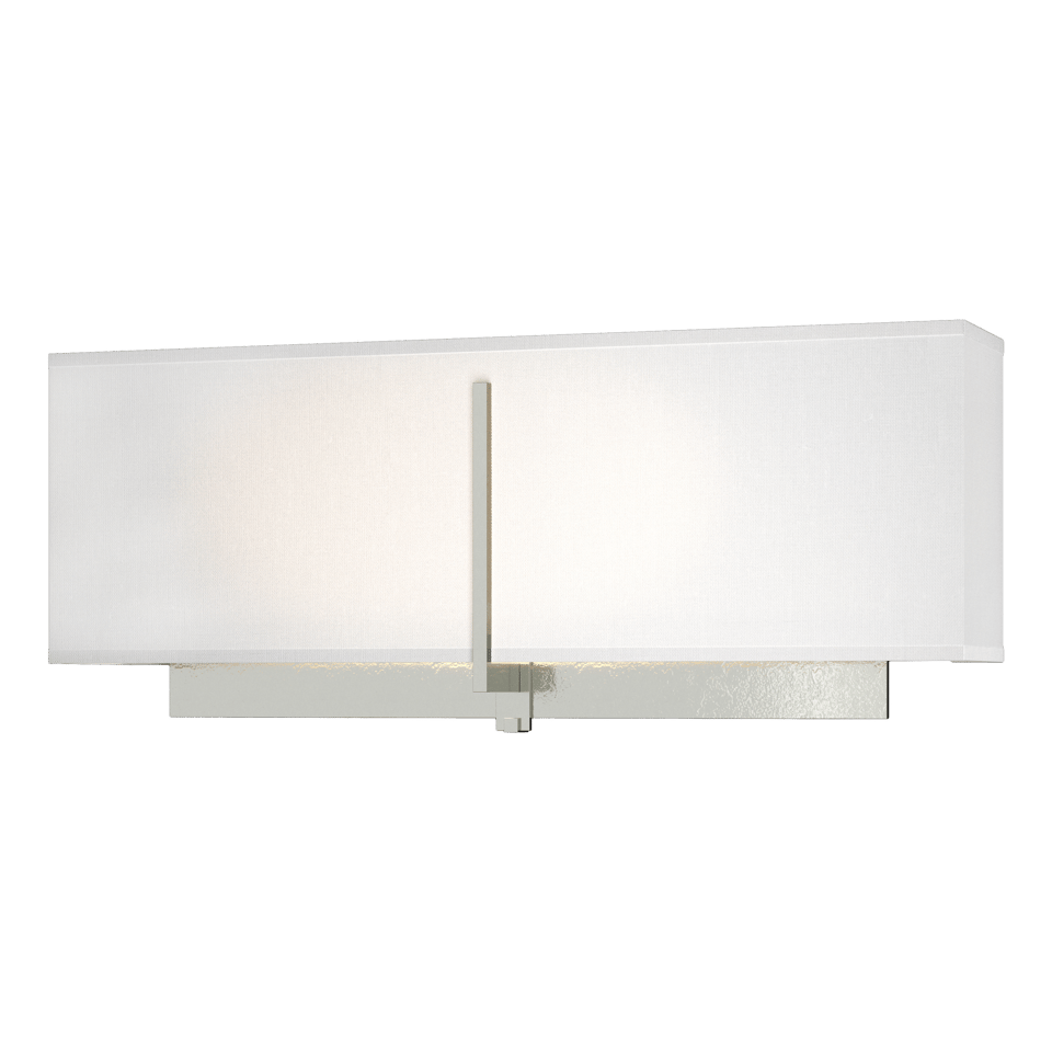 Exos Rectangular Sconce - Sterling - Natural Anna Shade by Hubbardton Forge